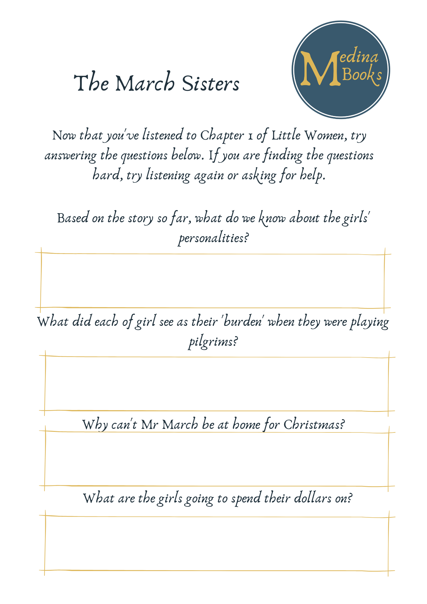 Little Women Activity Pack (Chapter 1) - Image 2