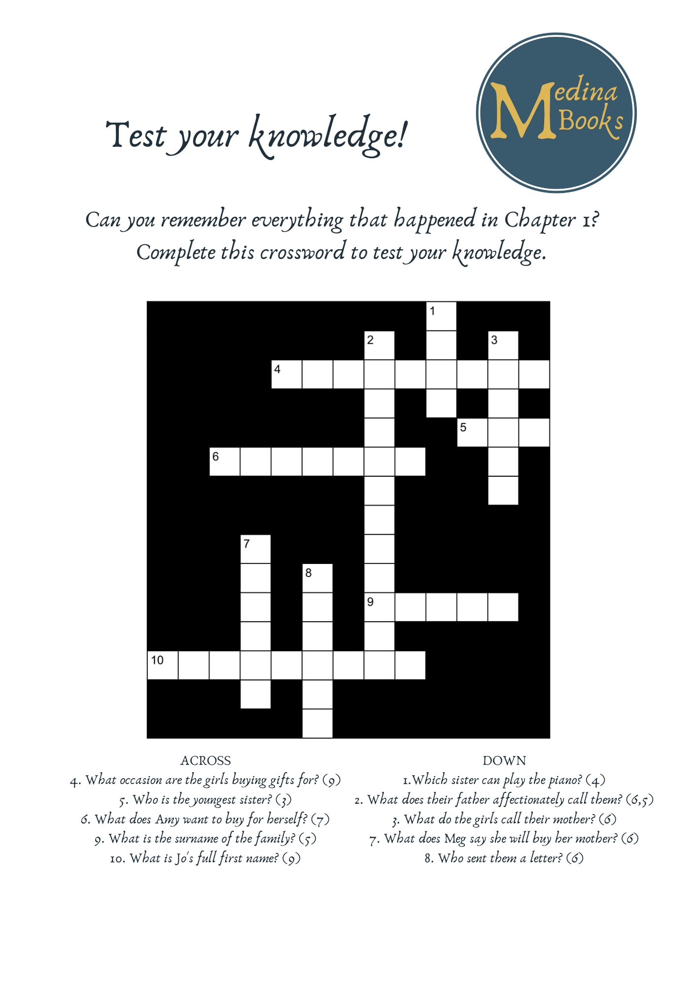 Little Women Activity Pack (Chapter 1) - Image 3