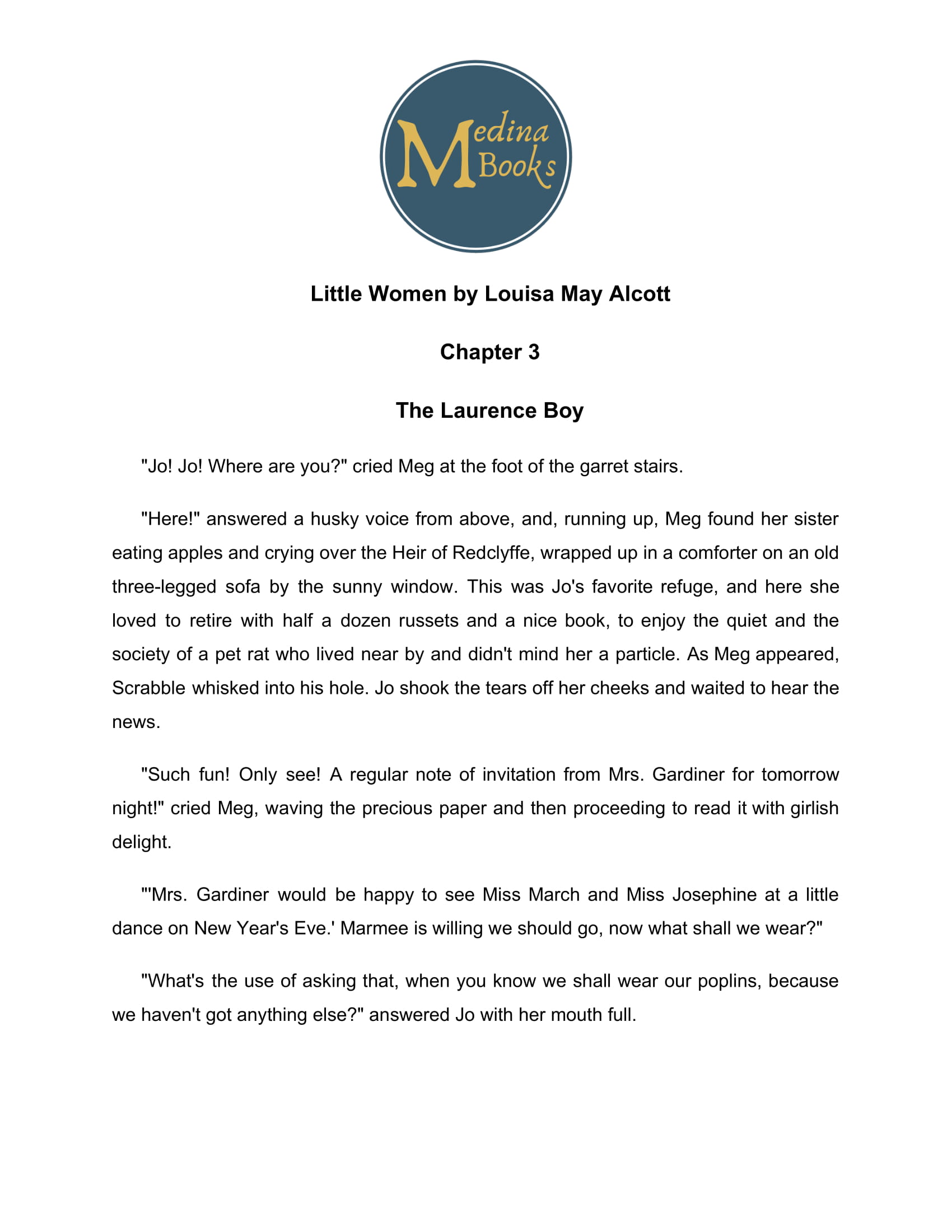 Little Women Read-Along Sheet (Chapter Three) - Image 2