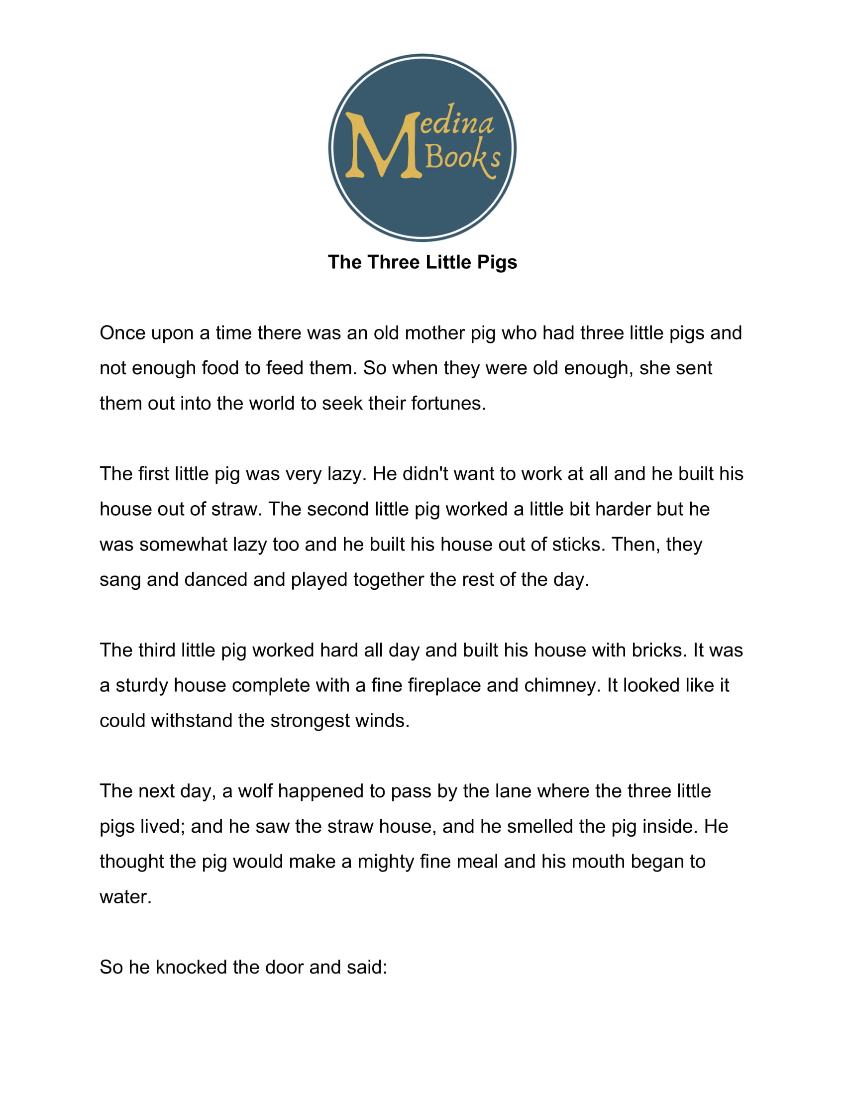 The Three Little Pigs Read-Along Sheet - Image 2